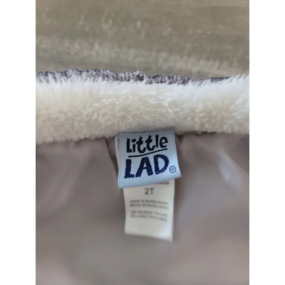 Little Lad‎ Vest 2 Snap Pockets Size 2T Gray Faux Fur Kids